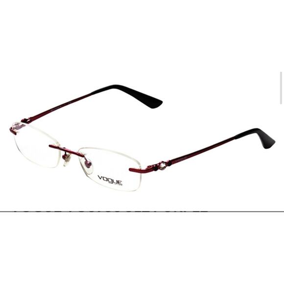 VOGUE VO3956 BI 812 DARK PURPLE METAL RECTANGLE WOMEN RIMLESS EYEGLASSES